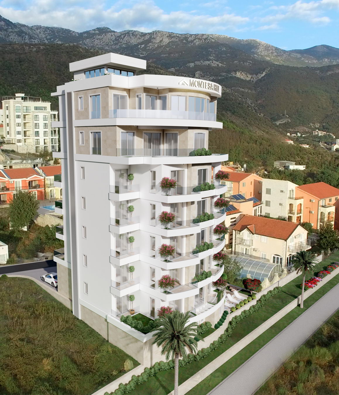 amforaproperty.com/Jednosoban stan 42m2+9m2 GRATIS zelene terase,u novom kompleksu sa bazenom, SPA i pogledom na more - BECICI